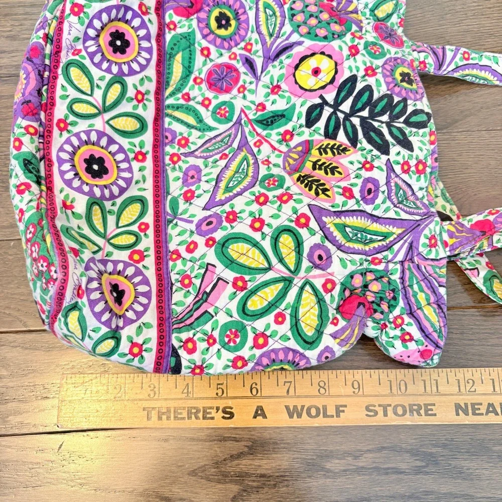 Vera Bradley Quilted Tote Bag Cotton Top Handle Purse Retired Print Viva La Vera